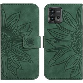 Mobigear Sunflower Motorola Moto G72 Hoesje Bookcase Portemonnee - Groen