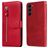 Mobigear Zipper Samsung Galaxy S23 Hoesje Bookcase Portemonnee - Rood