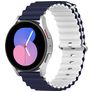 Mobigear Ocean Siliconen Smartwatch Bandje Gespsluiting - Universeel 22 mm connector - Wit / Donkerblauw