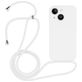 Mobigear Lanyard iPhone 15 Plus Siliconen Hoesje met koord - Wit