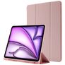 Mobigear Tri-Fold Gel iPad Air 13 Inch (2024) Hoes TPU,Kunstleer Bookcase + Stylus Houder - Roze