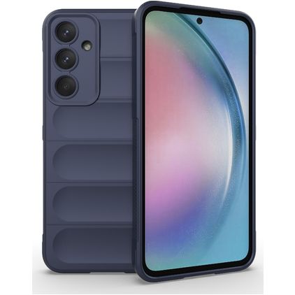 Mobigear Bumpy Samsung Galaxy A55 Hoesje Flexibel TPU Backcover - Donkerblauw