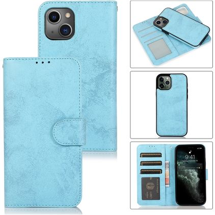 Mobigear Wallet iPhone 15 Plus Hoesje Uitneembare 2in1 Bookcase Portemonnee - Blauw