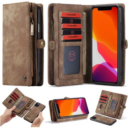 CaseMe 008 iPhone 11 Pro Hoesje Uitneembare 2in1 Bookcase Portemonnee - Bruin