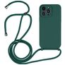 Mobigear Lanyard iPhone 14 Pro Siliconen Hoesje met koord - Donkergroen