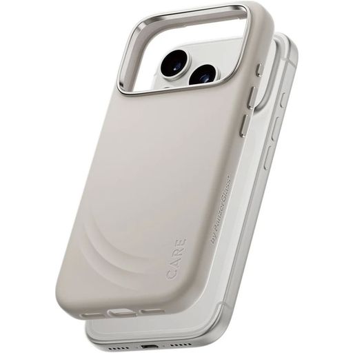CARE by PanzerGlass Feature FLOW iPhone 17 Pro Siliconen MagSafe Hoesje Backcover Shockproof - Vanilla