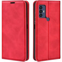 Mobigear Retro Slim TCL 305 Hoesje Bookcase Portemonnee - Rood