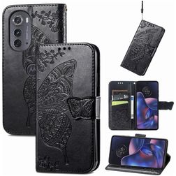 Mobigear Butterfly Motorola Edge (2022) Hoesje Bookcase Portemonnee - Zwart