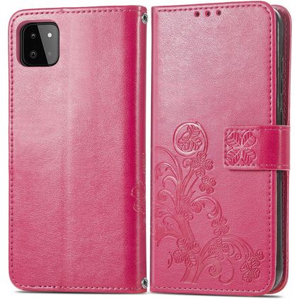 Mobigear Clover Samsung Galaxy A22 4G Hoesje Bookcase Portemonnee - Magenta