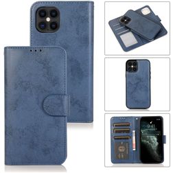 Mobigear Wallet iPhone 12 Hoesje Uitneembare 2in1 Bookcase Portemonnee - Donkerblauw