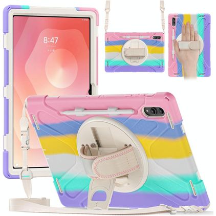 Mobigear SureGrip XGuard Samsung Galaxy Tab S11 Ultra Hoes Hard Kunststof,Siliconen Backcover + Stylus Houder + Schouderband + Standaard