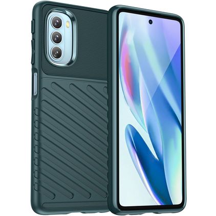 Mobigear Groove Motorola Moto G51 5G Hoesje Flexibel TPU Backcover - Groen