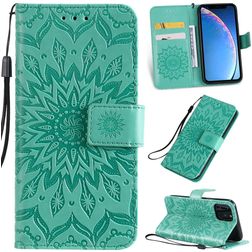 Mobigear Sunflower iPhone 11 Pro Hoesje Bookcase Portemonnee - Turquoise