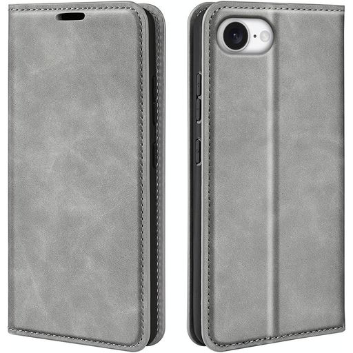 Mobigear Retro Slim iPhone 16e Hoesje Bookcase Portemonnee - Grijs