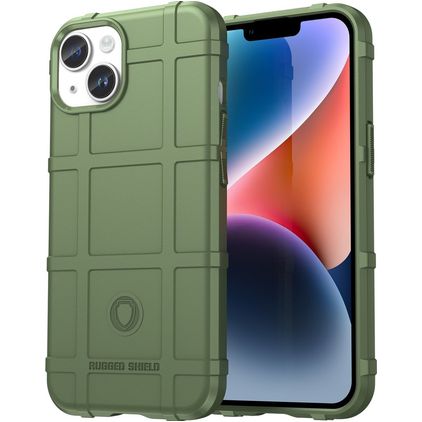 Mobigear Rugged Shield iPhone 15 Plus Hoesje Flexibel TPU Backcover Shockproof - Groen