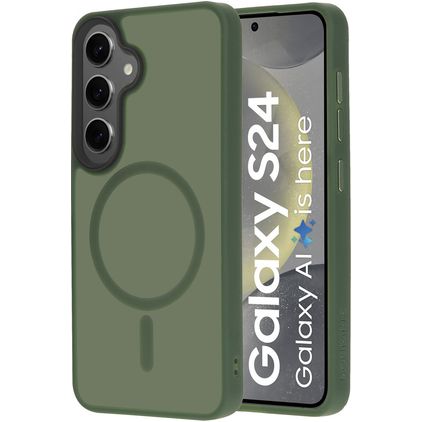 Mobiparts Hardcover Samsung Galaxy S24 MagSafe Hoesje Hardcase Backcover - Satin Green