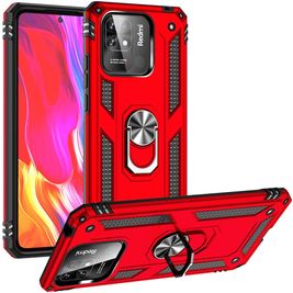 Mobigear Armor Ring Xiaomi Redmi 10C Hoesje Hardcase Backcover Shockproof met Ringhouder - Rood