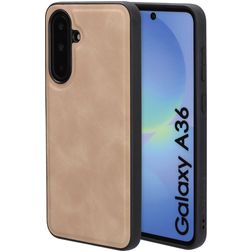 Mobiparts Classic Samsung Galaxy A36 MagSafe Hoesje TPU,Kunstleer Backcover - Moonstone Beige