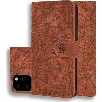 Mobigear Mandala iPhone 11 Hoesje Bookcase Portemonnee - Bruin