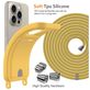 Mobigear Lanyard Card iPhone 16 Pro Siliconen Hoesje met koord en Pasjeshouder - Geel