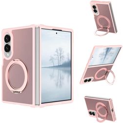 Mobigear 360 Rotating Ring Samsung Galaxy Z Fold 8 MagSafe Hoesje Hardcase Backcover met Ringhouder - Roze