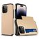 Mobigear Card iPhone 15 Pro Hoesje Hardcase Backcover Shockproof met Pasjeshouder - Goud