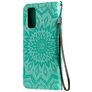 Mobigear Sunflower Samsung Galaxy S20 Hoesje Bookcase Portemonnee - Turquoise
