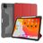 Mutural Tri-Fold Tough iPad Pro 12.9 Inch (2022) Hoes Bookcase + Stylus Houder - Zwart / Rood