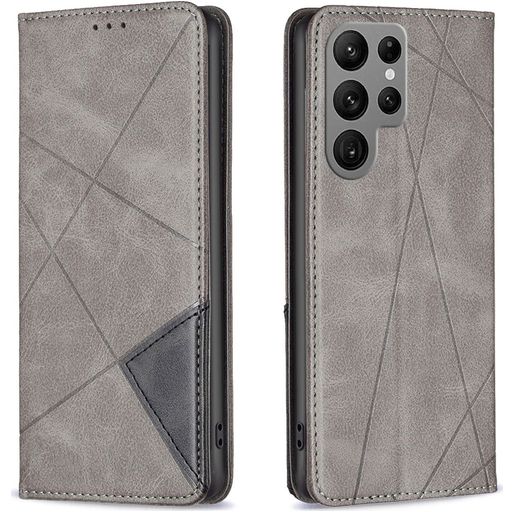 Mobigear Rhombus Slim Samsung Galaxy S25 Ultra Hoesje Bookcase - Grijs