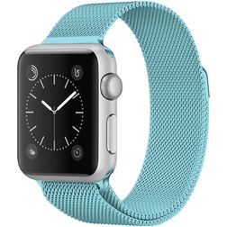 Mobigear Color Loop Milanese Apple Watch Bandje Magneetsluiting - 49/46/45/44 mm - Turquoise