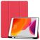Mobigear Tri-Fold Gel iPad 9 (2021) Hoes TPU,Kunstleer Bookcase + Stylus Houder - Rood