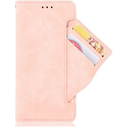 Mobigear Slide Wallet Motorola One Hyper Hoesje Bookcase Portemonnee - Roze
