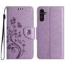 Mobigear Flowers Samsung Galaxy A36 Hoesje Bookcase Portemonnee - Paars