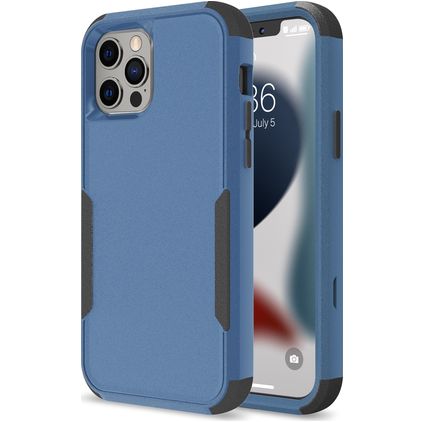 Mobigear Ultra Tough iPhone 14 Hoesje Hardcase Backcover Shockproof - Zwart / Blauw