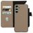 Mobiparts Samsung Galaxy A34 Hoesje Echt Leer Uitneembare 2in1 Bookcase Portemonnee - Taupe