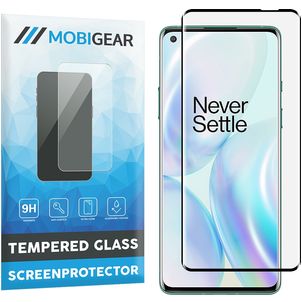 Mobigear Curved OnePlus 8 Glazen Screenprotector - Case Friendly - Zwart