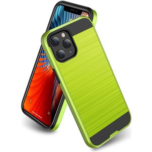 Mobigear Brushed Armor iPhone 12 Pro Max Hoesje Hardcase Backcover Shockproof - Groen
