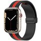 Mobigear Stripe Mag Siliconen Apple Watch Bandje Magneetsluiting - 42/41/40/38 mm - Zwart / Rood