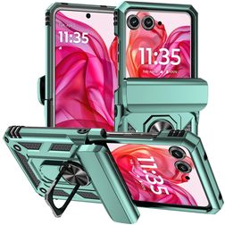 Mobigear Armor Ring Motorola Razr 50 Hoesje Hardcase Backcover Shockproof met Ringhouder - Groen