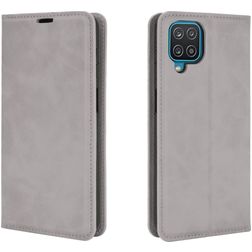 Mobigear Retro Slim Samsung Galaxy A12 Hoesje Bookcase Portemonnee - Grijs