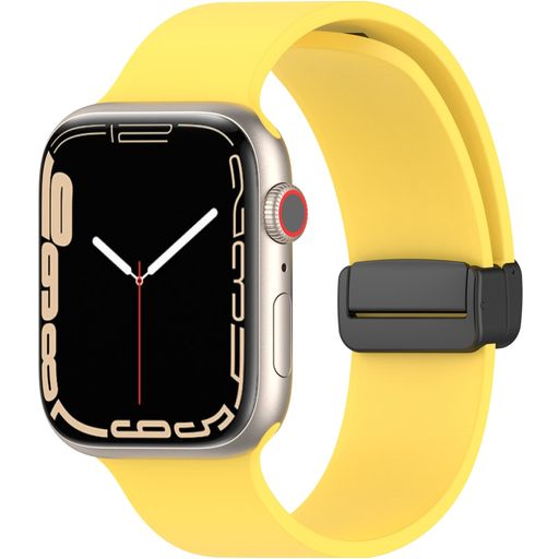 Mobigear Sport Mag Siliconen Apple Watch Bandje Magneetsluiting - 42/41/40/38 mm - Geel