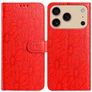 Mobigear Flowers iPhone 17 Pro Hoesje Bookcase Portemonnee - Rood