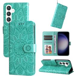 Mobigear Sunflower Samsung Galaxy S24 Hoesje Bookcase Portemonnee - Groen