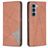 Mobigear Rhombus Slim Motorola Moto G200 5G Hoesje Bookcase - Bruin