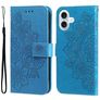 Mobigear Flowers iPhone 17 Hoesje Bookcase Portemonnee - Blauw