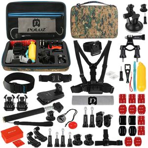Puluz GoPro Mount Accessoires Starter Pack 53 Delig + Opbergtas Army