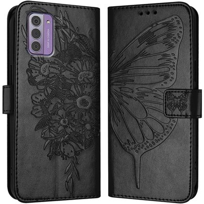 Mobigear Butterfly Nokia G42 Hoesje Bookcase Portemonnee - Zwart