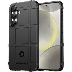 Mobigear Rugged Shield Samsung Galaxy S25 Hoesje Flexibel TPU Backcover Shockproof - Zwart