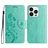Mobigear Flowers iPhone 16 Pro Max Hoesje Bookcase Portemonnee - Groen
