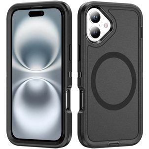 Mobigear Rugged Mag iPhone 16 Plus MagSafe Hoesje Hardcase Backcover Shockproof - Zwart